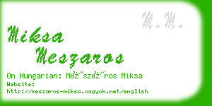 miksa meszaros business card